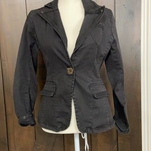 Riley Womens Black Jean Blazer sz XS